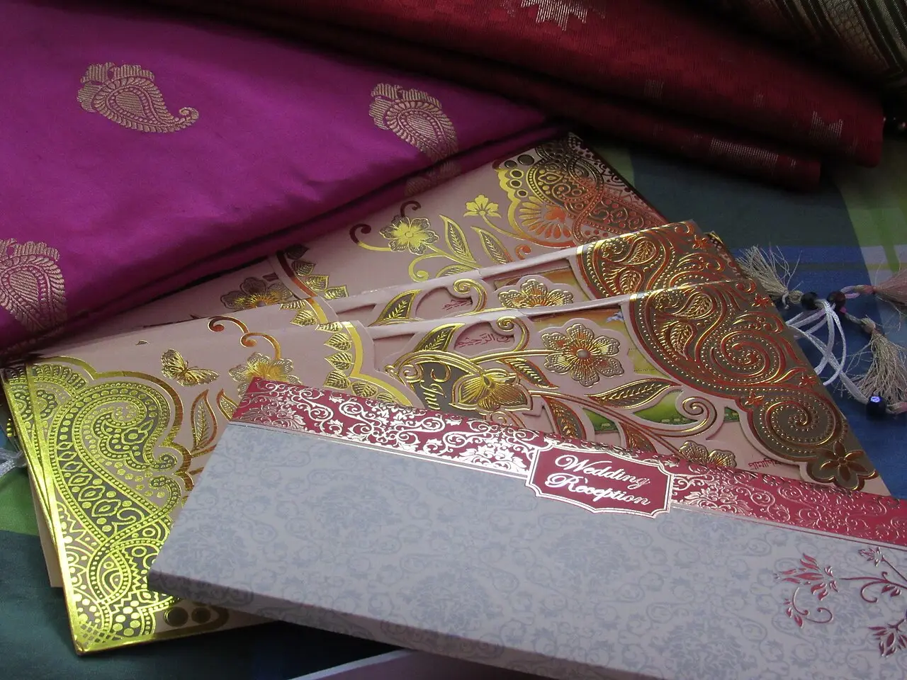 Ornate wedding invitation cards